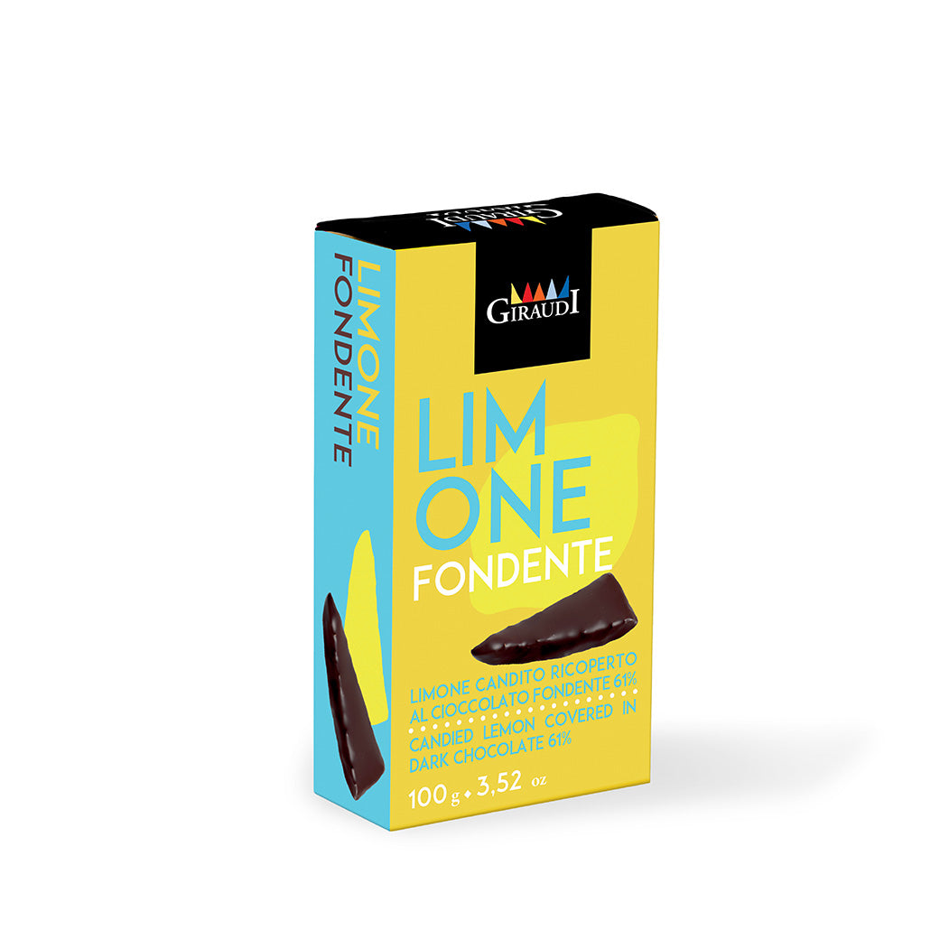 Giraudi Candied Lemon Peel in Dark Chocolate 100g