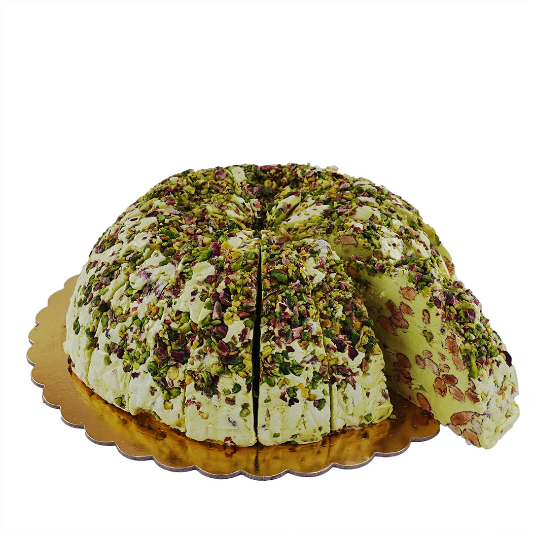 Sara Round Torrone Cake Slice with Pistachios 7.04oz