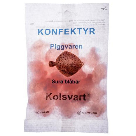 Kolsvart Piggvaren (Turbot) Sour Blueberry Swedish Fish 4.2oz