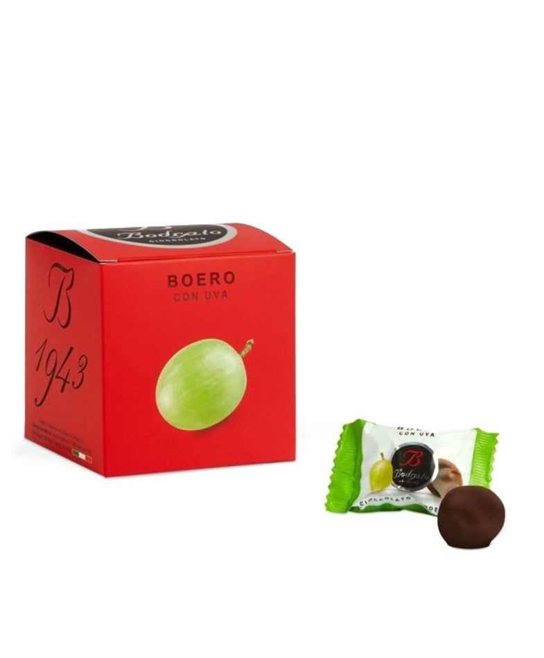 Bodrato Chocolate Covered, Grappa Dipped Grapes, Dark Chocolate Wrapped Box 7.05oz