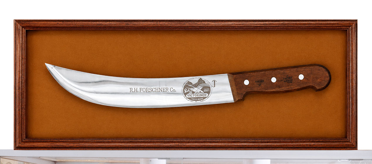 Hand-finished sharpening knife on display