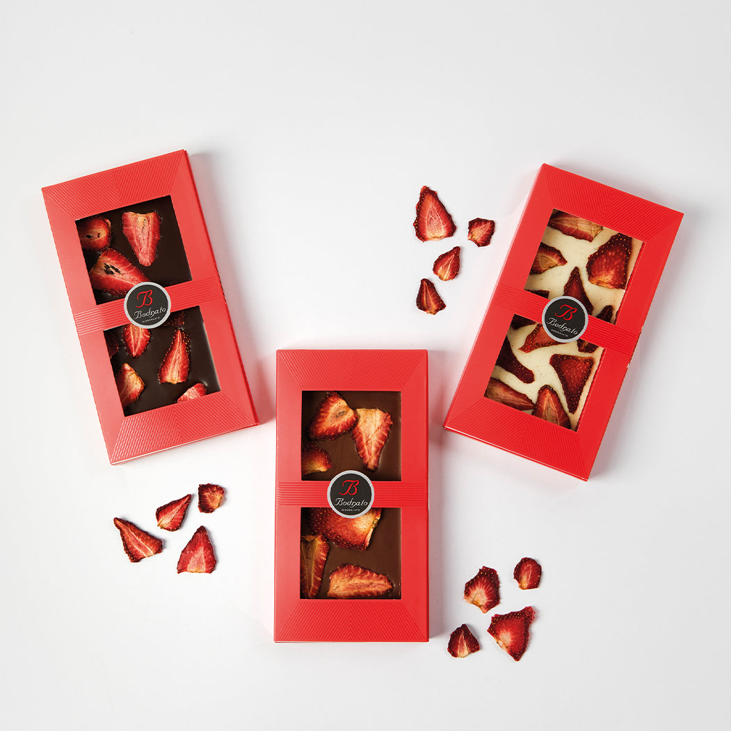 Bodrato Dark Chocolate Bar with Strawberry, Vanilla & Lemon 3.17oz