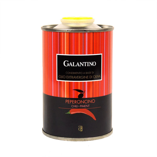 Galantino Peperoncino Flavored Extra Virgin Olive Oil Tin 8.5oz