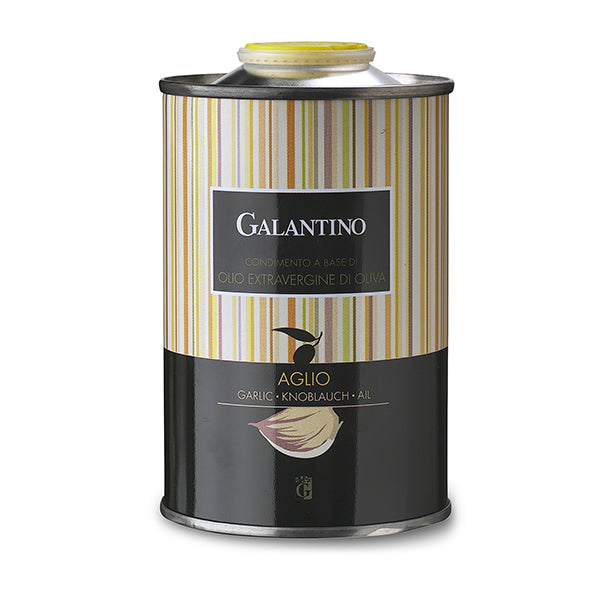 Galantino Garlic Flavored Extra Virgin Olive Oil Tin 8.5oz