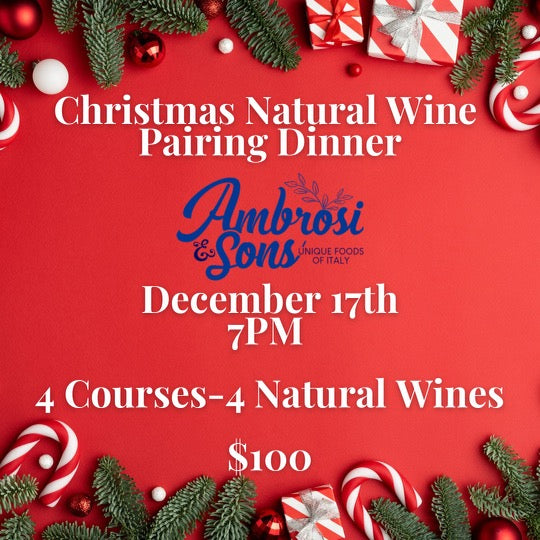 Italian Natural Wine Dinner with Quality Thyme Meals - Saturday, December 17th.
