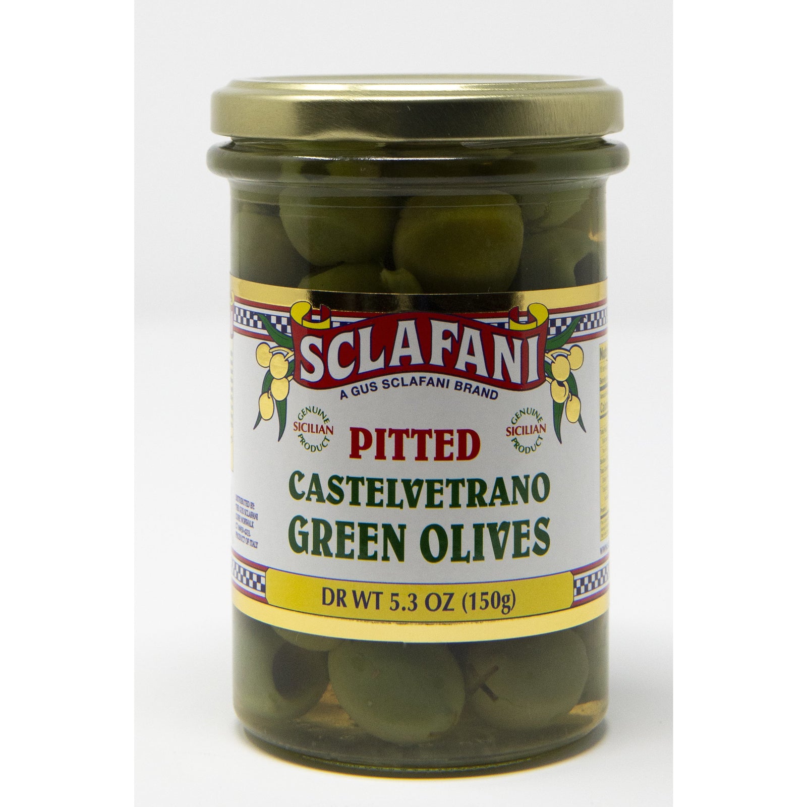Sclafani Pitted Castelvetrano Green Olives 5.3 Oz