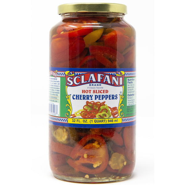 Sclafani Hot Sliced Cherry Peppers 32 oz