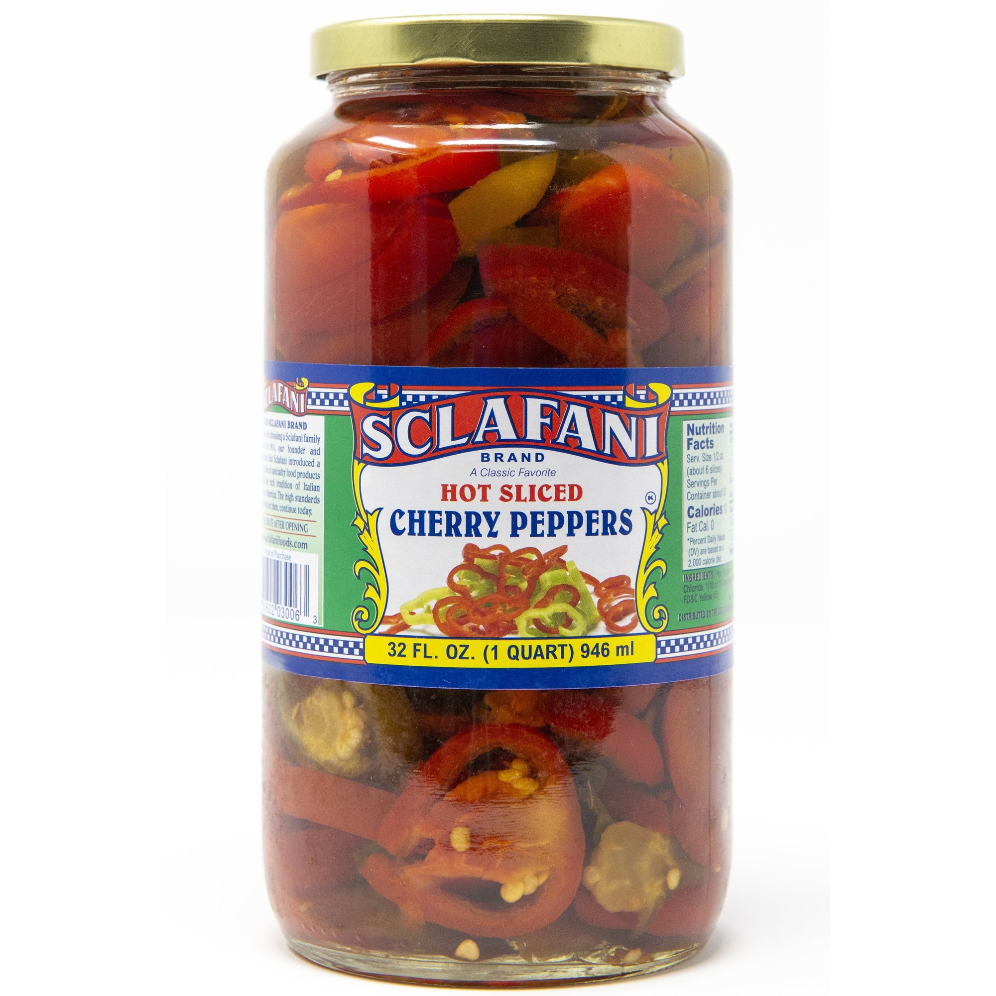 Sclafani Hot Sliced Cherry Peppers 32 oz